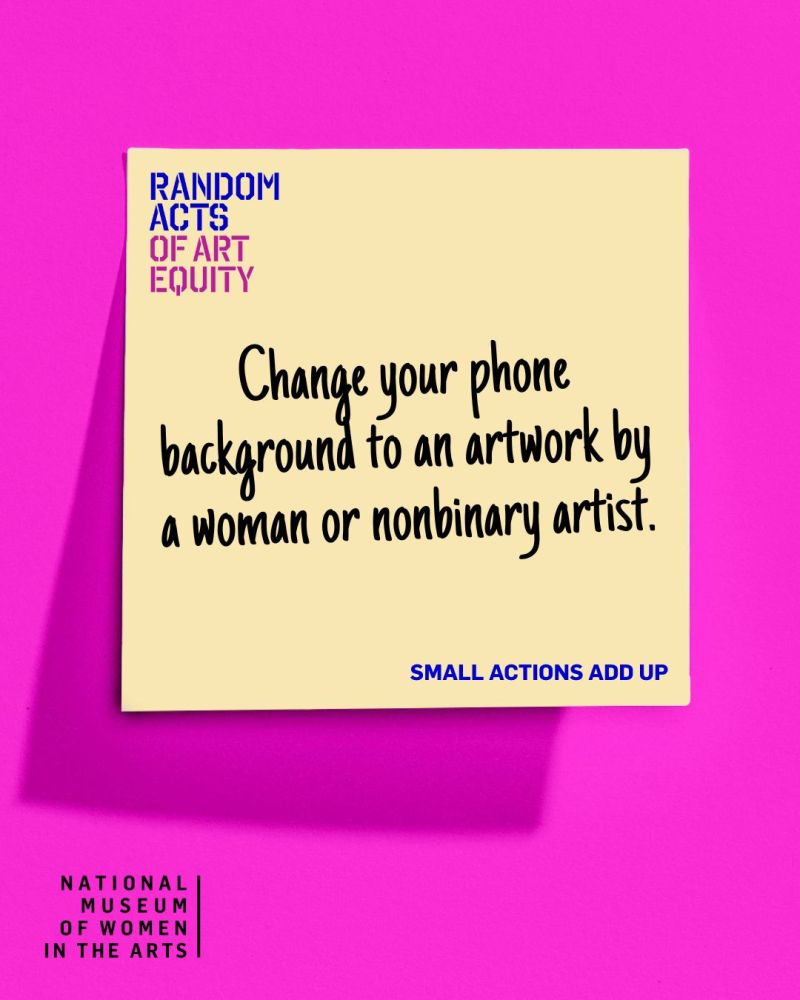 A yellow square note with black text on a vibrant pink background.