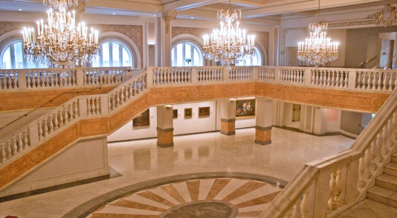 Interior view of the great hall at the museum.