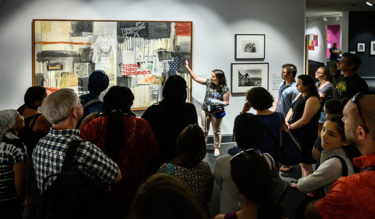 Tour of Jaune Quick-to-See Smith's Indian, Indio, Indigenous (1992); Photo credit: Kevin Allen