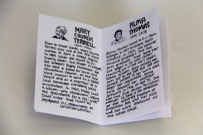 Ruth Tam, Women of Washington, 2018; Artist’s book; Courtesy of Betty Boyd Dettre Library & Research Center, National Museum of Women in the Arts